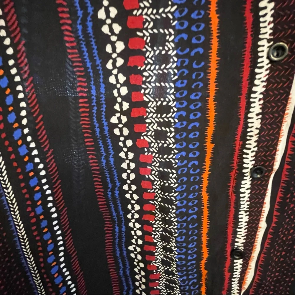 Multicolor Long Sleeve Buttoned Blouse - Picture 6 of 6